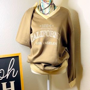 SHEIN Brown/Cream Sweatshirt Size S